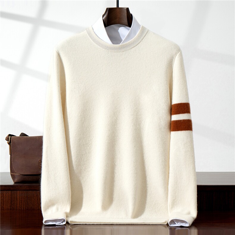 2025百搭时尚简约四平加厚12针羊绒衫，男装羊绒套衫，铂欧羊绒
