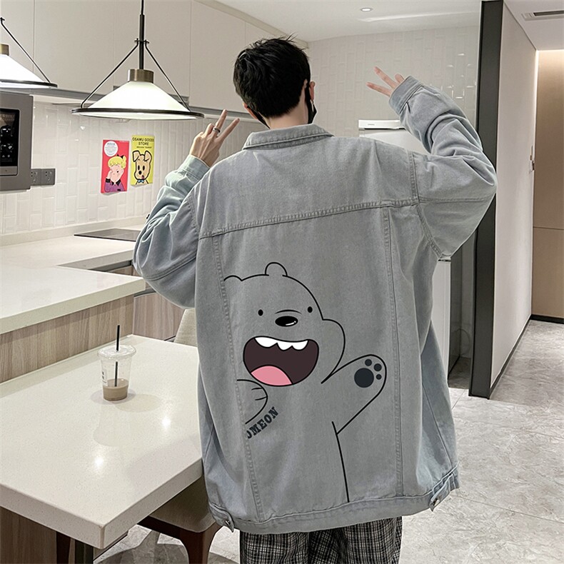 牛仔夹克男大码牛仔外套男茄克NJ77131-P60加绒款-P75,男装夹克,电商A040