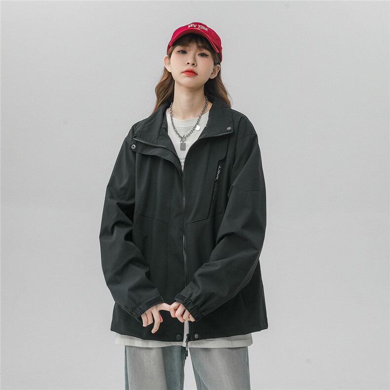 新款立领连帽撞色拼接情侣冲锋衣登山服夹克JK18/P65,男装夹克,星座202-3