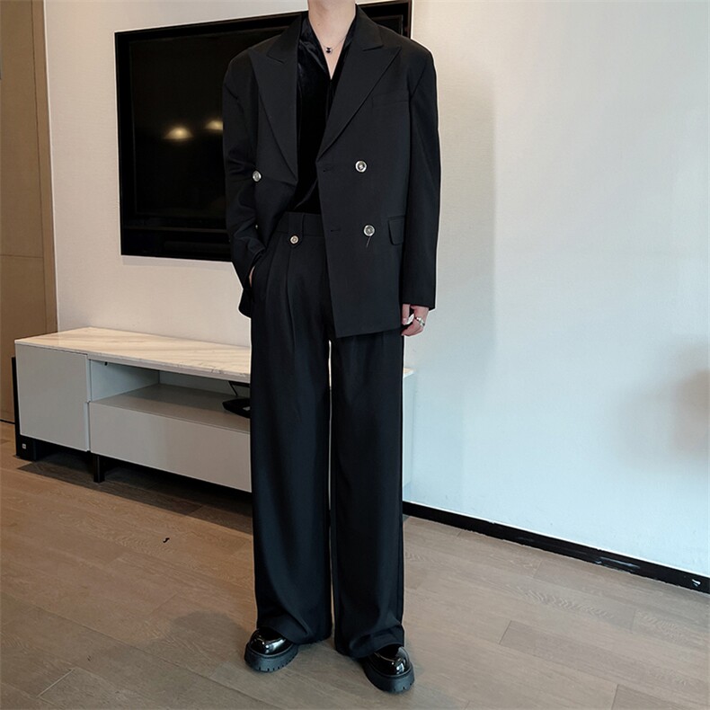 新款设计西服套装男时尚高级西装外套阔腿裤西装两件套TZ265-P190，男装西服套装，电商B267