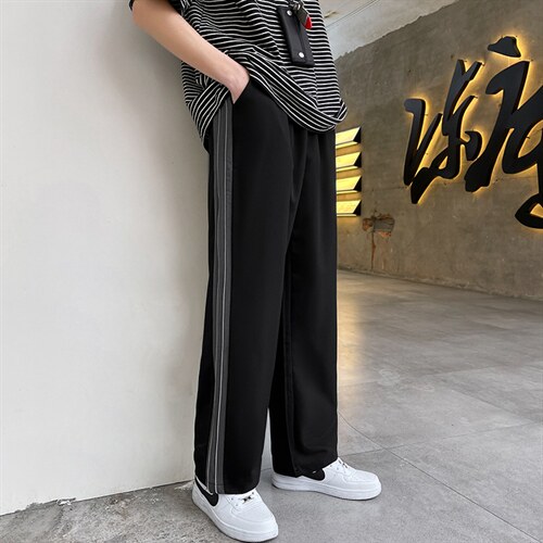 基地-K404-P45春季休闲裤男士西裤大码阔腿裤垂感直筒裤子宽松潮，男装西裤，电商B280-1（原A049）