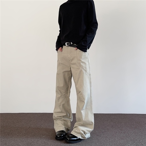 美式复古cleanfit弯刀工装裤潮阔腿宽松直筒百搭裤子LA1122-P53图片