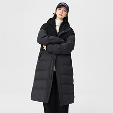 新款长棉服冬季拼色长款加厚连帽情侣装加长宽松棉袄MY8854-P130，男装棉衣，电商A128