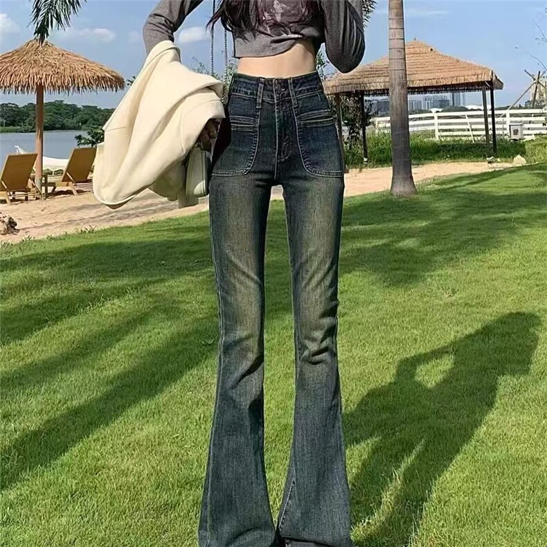 1506A/GY7460/P43弹力加绒加厚牛仔裤女微喇裤韩版潮,男装牛仔裤,星座1506A