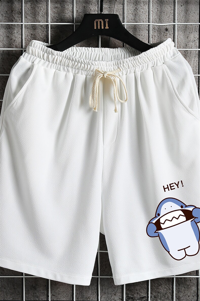 MK37167-P15冰丝短裤男士大码宽松休闲五分裤男运动中裤网格挂拍,男装休闲裤,电商A040A