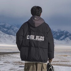 美式高街oversize棉服女冬季新款学生假两件加厚棉衣休闲复古棉袄，男装棉衣，星座1210-1
