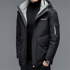 新款羽绒服2023冬季男士商务休闲纯色冬装宽松外套免烫中年潮流装，男装羽绒服，电商B212（原钱塘6029）