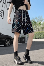 DK162-P32花白短裤男女夏季新款休闲冰丝沙滩中裤宽松百搭五分裤，男装牛仔裤，电商A178