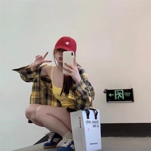W10140-P35 网图现货 气质原宿纯欲风辣妹防晒衬衣潮流简约百搭图片