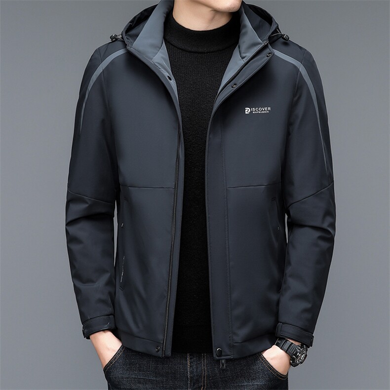 ANY22017钱塘2020-3秋冬中年男士简约休闲连帽羽绒服外套货稳P183，男装羽绒服，钱塘207-3