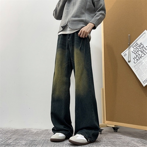 美式高街复古水洗牛仔裤男款直筒潮牌宽松休闲vibe裤子N9330-P45图片