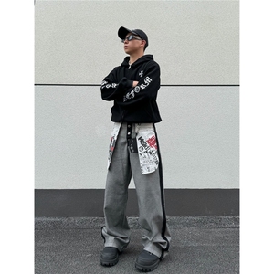 网图 抖音质量 美潮反穿印花个性牛仔裤 CK823/特P55图片