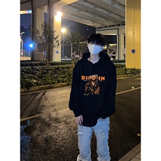 垂耳杜宾犬印花LOGO男女情侣潮牌连帽卫衣，男装卫衣，星座310A-4