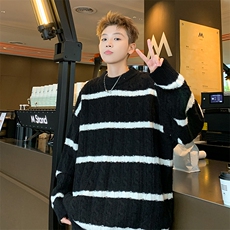 针织衫男士韩版潮流文艺帅宽松拼色百搭2024冬季ins毛衣MZ669-P49，男装针织衫/毛衣，星座412-2