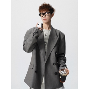 双排扣大码M-5XL西服男成分 96%聚酯纤维4%氨纶XF78127P85控128图片