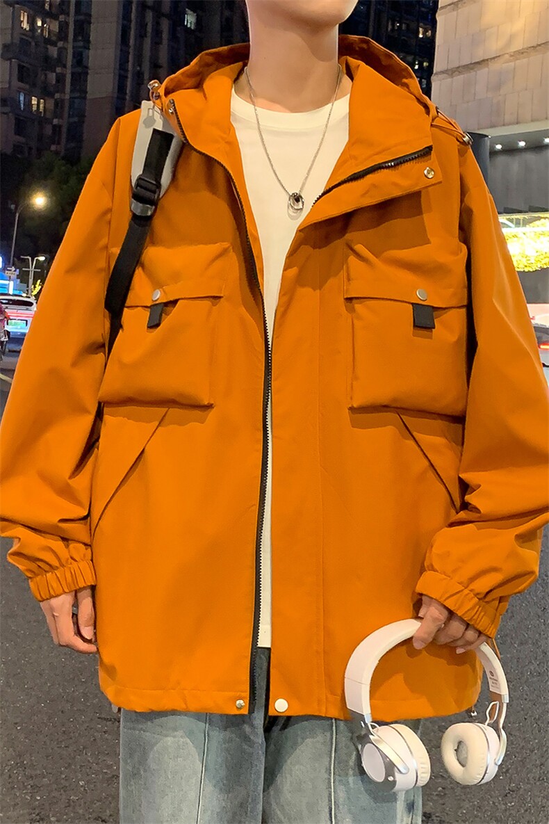 休闲拉链夹克情侣冲锋衣防风衣连帽外套JK451p75,男装夹克,电商D315