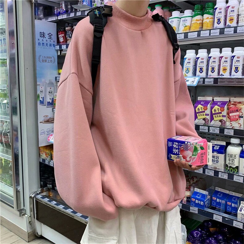 2021新款ins纯色卫衣男宽松潮流百搭oversize圆领情侣上衣w33-p30,男装卫衣,星座1008