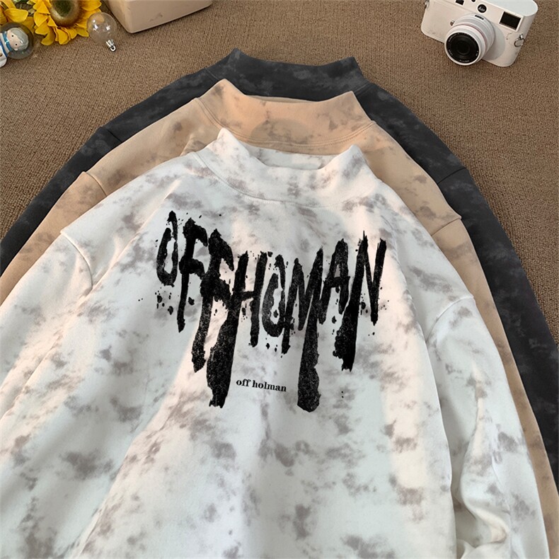 260克重磅扎染德绒半高领打底衫【有货】C403A-DR25503ZR-P25，男装T恤，电商C403A