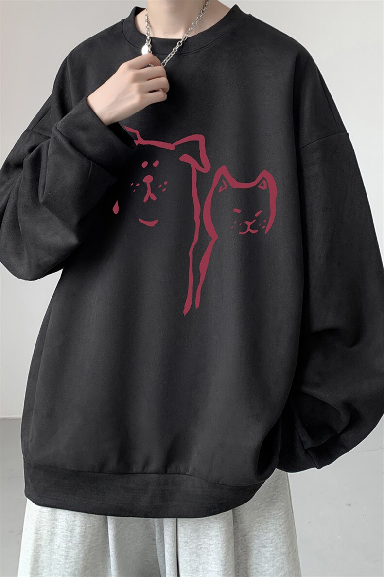 麂皮绒卫衣男大码重磅长袖t恤男JW81378-P35,男装卫衣,电商A040
