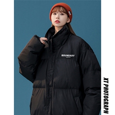 白鸭绒中性22冬季潮流简约印花时尚百搭立领羽绒服YR225P195控258，男装羽绒服，A247A