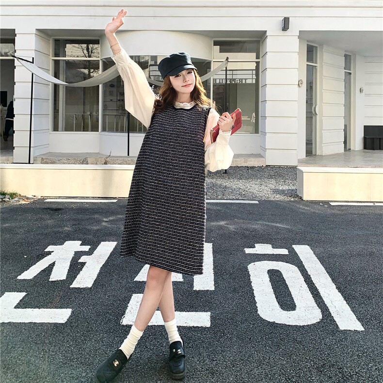 小香风背心裙+蕾丝拼接衬衫套装W638P225-K328,女装套装/套裙,2C209
