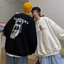 主推情侣装秋装潮牌太空人卡通印花情侣卫衣外套G940P38男类，女装短外套，电商A339