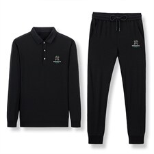 2023年纯色卫衣男翻领秋季宽松上衣中年人爸爸装休闲运动服两套装，男装休闲套装，电商B212（原钱塘6029）
