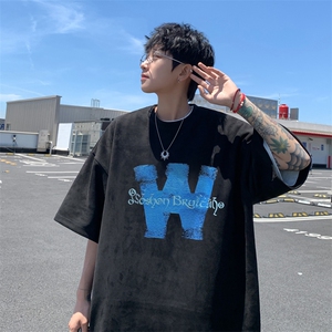 量大优  供视频  重磅麂皮绒短袖T恤男 JPDX237-特P19图片