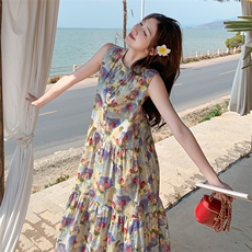 夏季无袖连衣裙中长款女，女装连衣裙，浙宝069