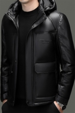 BG5607冬季海宁真皮羽绒服男时尚皮衣中年绵羊皮外套商务，男装皮衣，电商B360