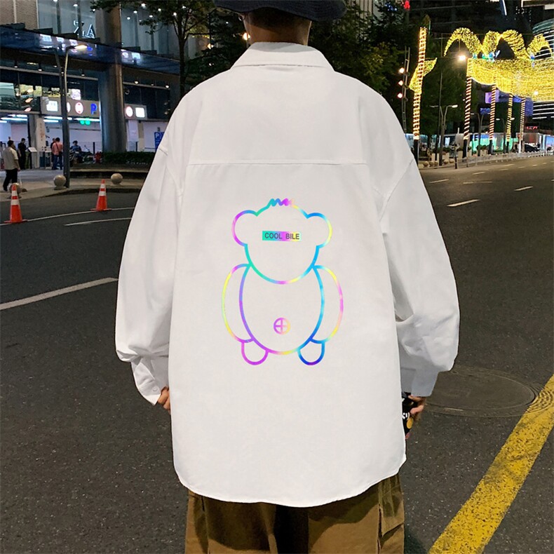 春季长袖衬衫男宽松港风衬衣男外套男CSCS276-P40,男装衬衫,电商B371