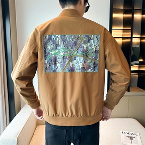 2024秋季新款夹克外套男 棒球领时尚潮牌纯色立领上衣jk8817-p135图片