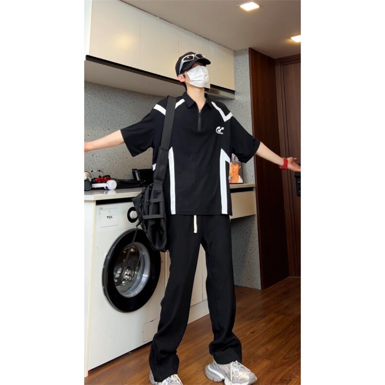 抖音品质！重磅夏季美式冰感POLO衫男潮流宽松短袖XP2405-P45控68图片