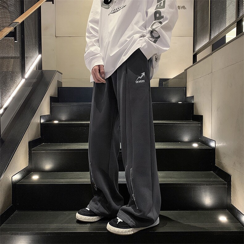 美式街头hiphop休闲裤男复古拖地运动长裤拉链阔腿卫裤H3021-p35,男装休闲裤,星座1008-1