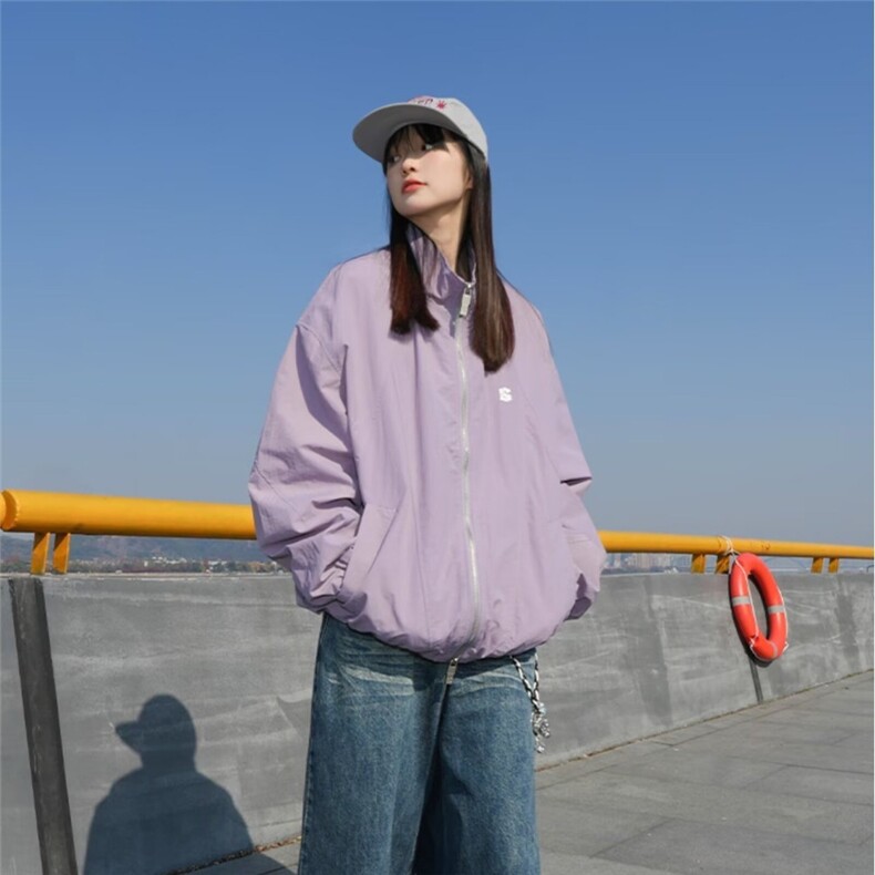 立领薄款夹克女2025秋款外套时尚百搭休闲上衣AK221P65,男装夹克,星座1013-1