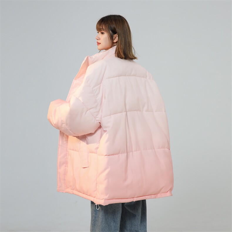 新款渐变棉衣女士立领棉服宽松棉袄面包服外套3351-P80控118,男装棉衣,星座207