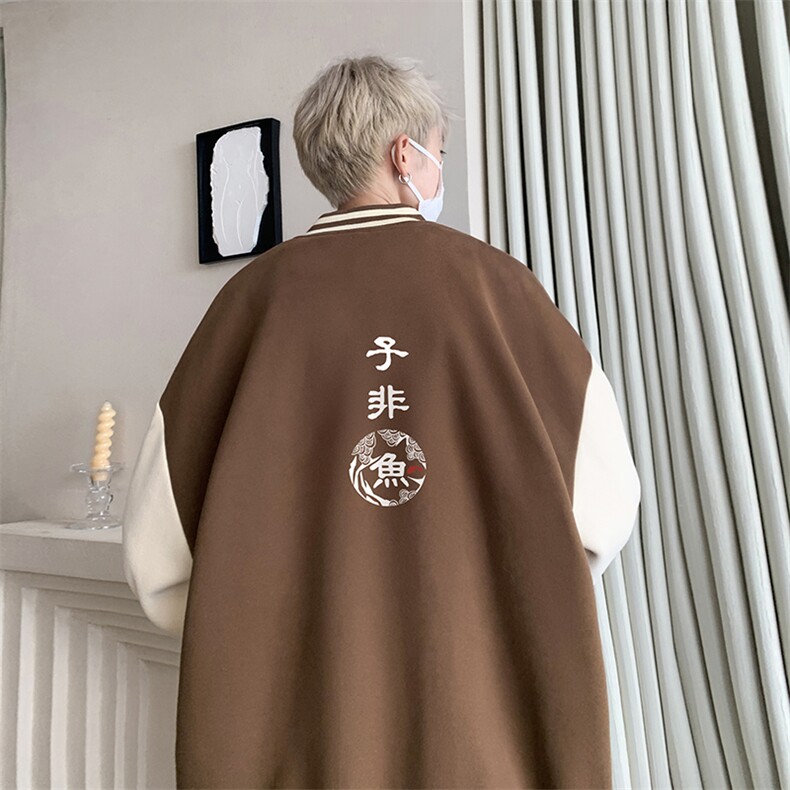 摇粒绒棒球服男大码开衫卫衣男夹克BF86070-P65,男装夹克,电商A040