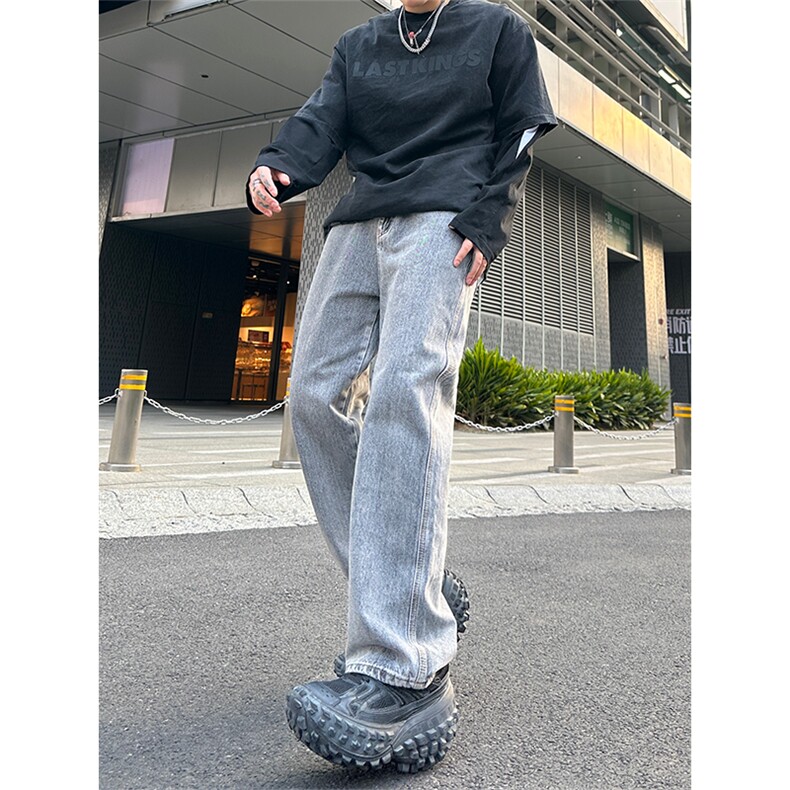 新款重工水洗做旧个性潮牌牛仔裤男高街美式大码牛仔控89,男装牛仔裤,星座301D-4(原星座1004-4）