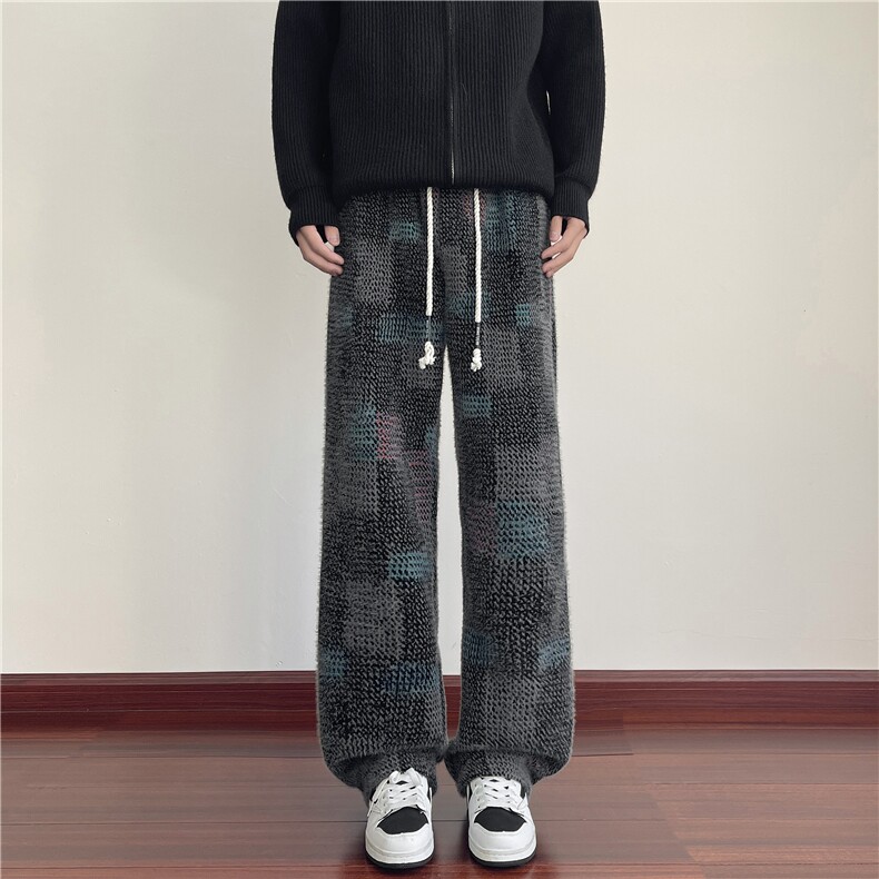 YK86128-P5578.3%聚酯纤维21.7%锦纶美式复古七彩色条纹裤子男,男装休闲裤,电商A086-1