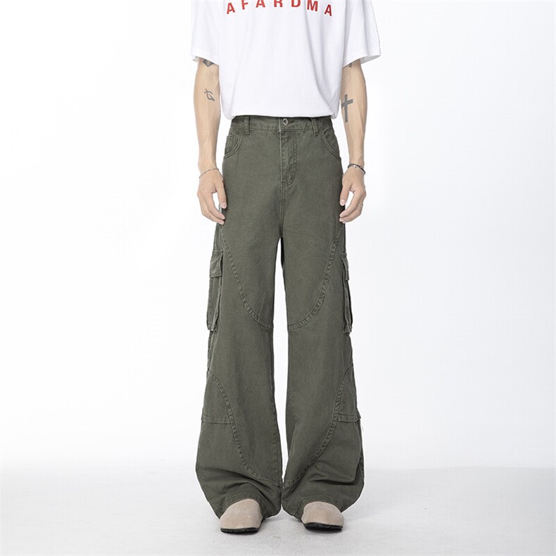 B221美式ins暗黑高品质多口袋休闲工装裤子LK24371-P70控98,男装休闲裤,电商B221