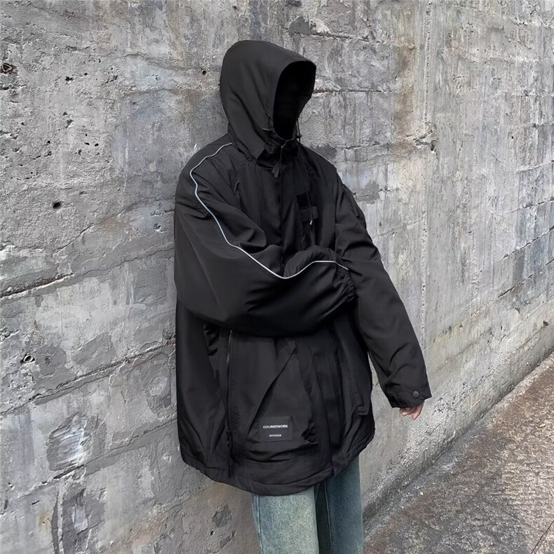 冲锋衣棉服外套男韩版潮流高街2024冬季新款ins宽松棉衣MF225-P96图片