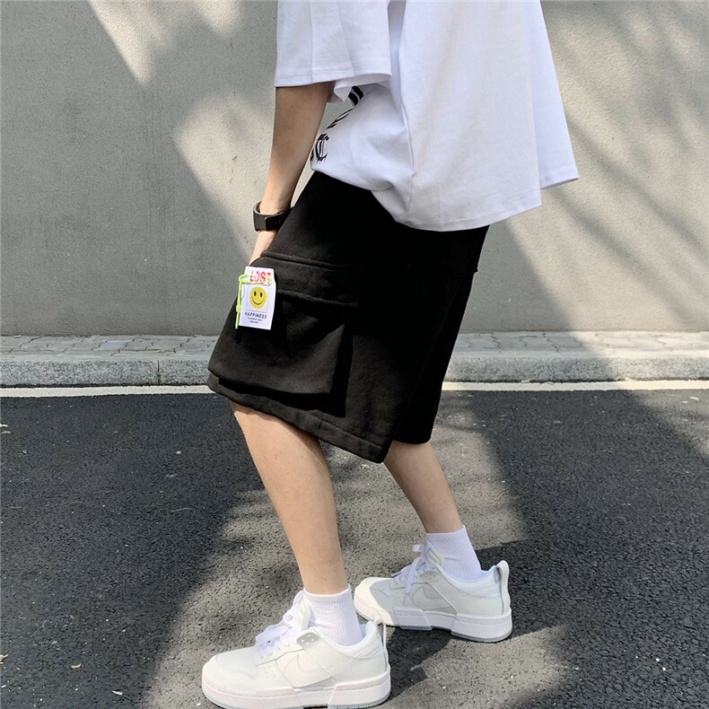 2026夏宽松潮牌男五分裤短裤工装立体大口袋DK999/P40黑色,男装牛仔裤,电商A094