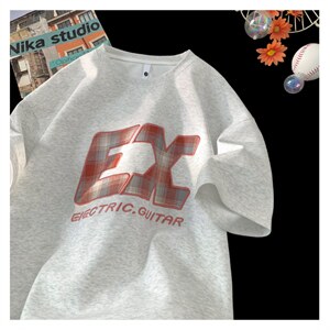 四季星座212A-T2588 特30批58 新款炫彩刺绣圆领中性T恤短袖图片