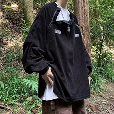 男潮ins港风潮流圆领灯芯绒刺绣卫衣EG100P52，男装卫衣，星座1116-2