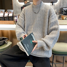 针织衫男韩版潮流痞子帅气波浪纹2024冬季新款ins毛衣MZ020-P46，男装针织衫/毛衣，星座412-3
