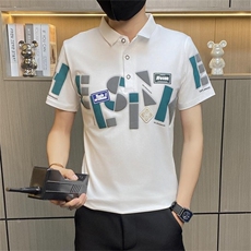 PL016-P35社会小伙男士短袖t恤夏季新款美式翻领印花polo衫男装，男装Polo衫，电商D310B