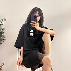 现货潮立体熊猫设计感短袖衬衫男女，男装T恤，星座218-1（原230）