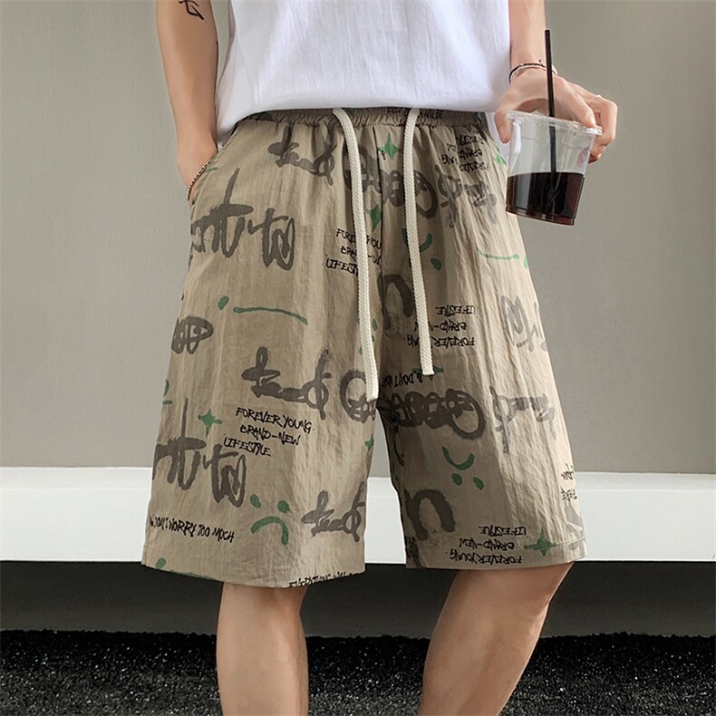 速干彩绘休闲裤男潮流宽松嘻哈阔腿裤XZ201-2K71P28,男装休闲裤,星座201-2