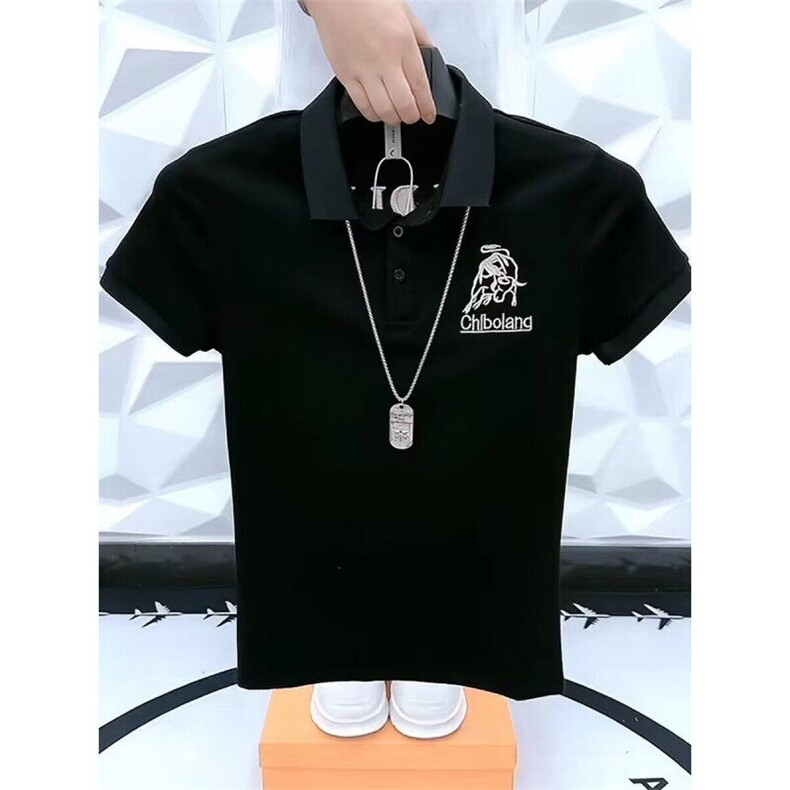 M615-P35短袖T恤男士新款polo衫韩版修身刺绣字母时尚半袖,男装Polo衫,星座617A-1（原B318A）