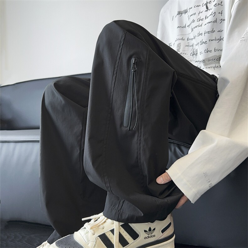 秋季新款休闲裤男宽松拉链工装裤直筒冲锋裤长裤K9908-P45控68，男装工装外套，星座209-2